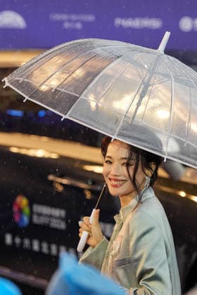 (260416) -- BEIJING, April 16, 2026 -- Actress and director Shu Qi appears on the red carpet of the 16th Beijing International Film Festival (BJIFF) in Beijing, capital of China, April 16, 2026. The 16th BJIFF kicked off at the Yanqi Lake International Convention & Exhibition Center here on Thursday. ) CHINA-BEIJING-INT L FILM FESTIVAL-OPENING (CN) JuxHuanzong 