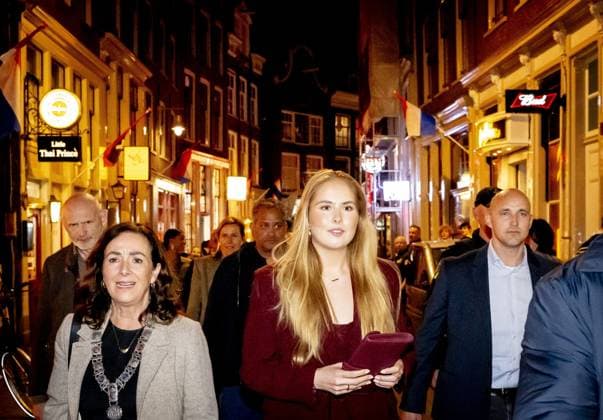 AMSTERDAM - Princess Amalia is visiting Amsterdam at the invitation of Mayor Halsema. Visit to the nightlife venues Bar San Francisco and Club Nachbar. During the two-day visit, the Princess will become better acquainted with various sectors and be briefed on current topics such as science, sports, culture, housing, and social cohesion. ROBIN UTRECHT ANP netherlands out - belgium out  Copyright: xx x555972343x originalFilename: 555972343.jpg