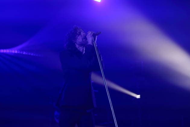 Christian Schottstädt von der Band Forced To Mode bei einem Konzert in der Columbiahalle in Berlin, 16. April 2026. Forced To Mode Konzert Berlin