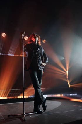 Christian Schottstädt von der Band Forced To Mode bei einem Konzert in der Columbiahalle in Berlin, 16. April 2026. Forced To Mode Konzert Berlin