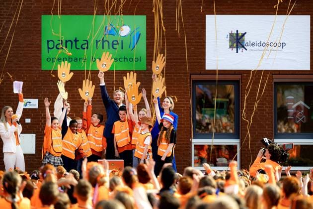 ZEEWOLDE - King Willem-Alexander during the national opening of the King s Games. The King visited public primary school Panta Rhei and ICB Kaleidoscoop, where he attended various sports and games activities after the King s Breakfast. RAMON VAN FLYMEN ANP netherlands out - belgium out  Copyright: xx x556000878x originalFilename: 556000878.jpg