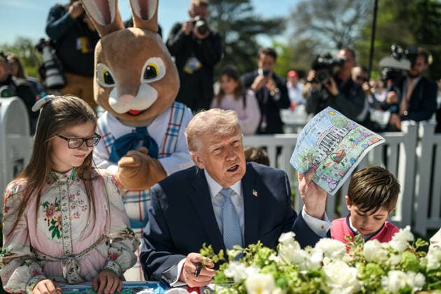 White House Easter Egg Roll President Donald J. Trump and First Lady Melania Trump participate in activities with children at the White House Easter Egg Roll, Monday, April 6, 2026, on the South Lawn., Credit:Daniel Torok Avalon  Copyright: xDanielxTorokx xAvalonx 1092317707