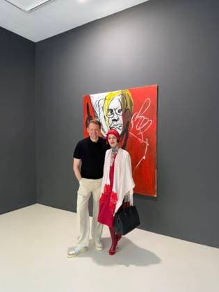 Max Giermann und Sarah Settgast bei der Vernissage Figuring Out in der janinebeangallery. Berlin, 17.04.2026 *** Max Giermann and Sarah Settgast at the Figuring Out vernissage at janinebeangallery Berlin, 17 04 2026 Copyright: xMatthiasxWehnertx