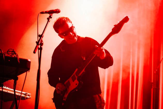Konzert von GANS in Berlin Konzert der britischen Post-Punk-Band GANS am 17.04.2026 im Berliner Huxleys Neue Welt. Hier im Bild Thomas Rhodes., Berlin Berlin Deutschland Neukölln