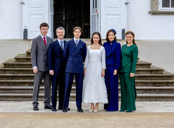 18-04-2026 Denmark King Frederik and Queen Mary and Prince Christian and Princess Isabella attend the confirmation of Prince Vincent and Princess Josephine in Fredensborg Castle church in Denmark. Â  Copyright: xPPEx