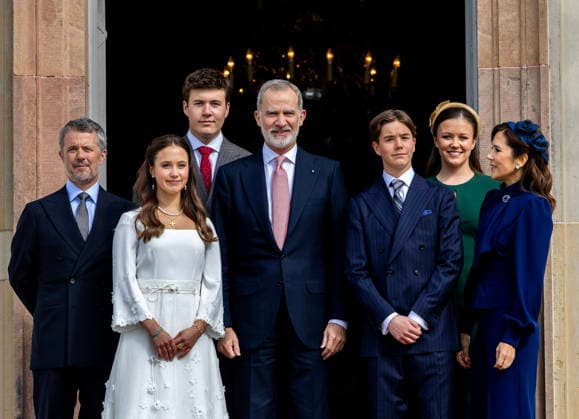 18-04-2026 Denmark King Felipe and King Frederik and Queen Mary and Prince Christian and Princess Isabella attend the confirmation of Prince Vincent and Princess Josephine in Fredensborg Castle church in Denmark. Â  Copyright: xPPEx