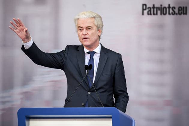 April 18, 2026, Milan, Mi, Italy: Patriots.eu and Lega Nord demonstration, Fearless in Europe, Masters of Our Own. Pictured: Geert Wilders (PVV leader, Netherlands) . Milan, Italy 18 April 2026 Milan Italy  - ZUMAa289 20260418_zia_a289_342 Copyright: xAgf NicolaxMarfisix