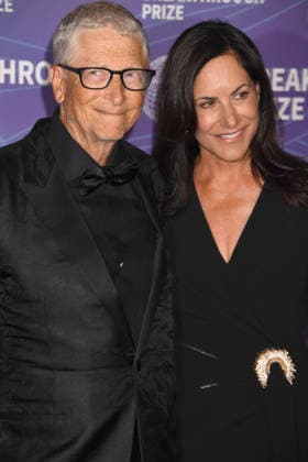 SANTA MONICA, CA - APRIL 18: Bill Gates and Paula Hurd at the 2026 Breakthrough Prize on April 18, 2026 at Barker Hangar in Santa Monica, California. Copyright: xJeffreyxMayer MediaPunchx