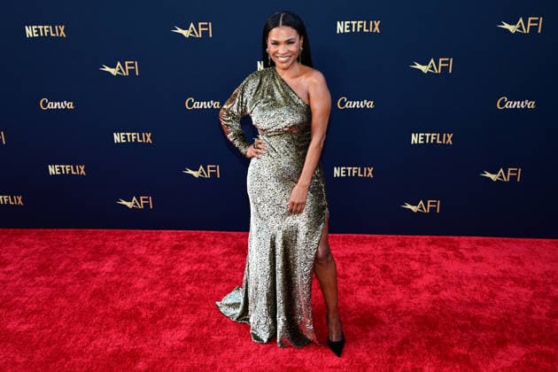 Nia Long attends the 51st American Film Institute (AFI) Life Achievement Award ceremony at The Dolby Theatre in the Hollywood section of Los Angeles on Saturday, April 18, 2026. Hollywood legends gathered Saturday at the gala tribute to Eddie Murphy in celebration of his five-decade career.  LAP2026041836 JOHNxMCCOY