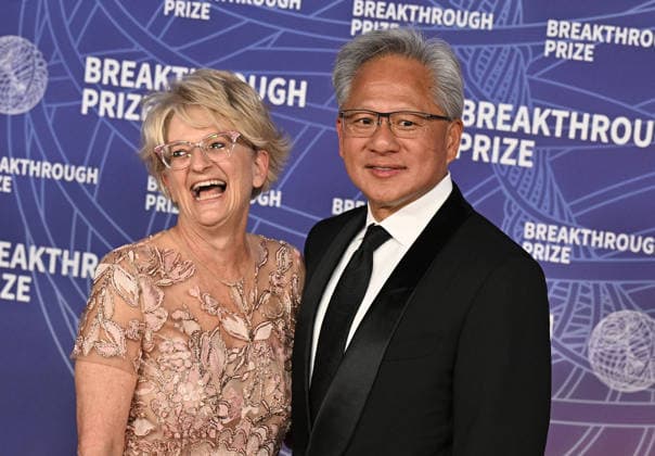 2026 Breakthrough Prize Ceremony Sorcha Cusack and Jen Hsun Huang arriving to the 12th Breakthrough Prize Ceremony held at Barker Hangar on April 18, 2026 in Santa Monica, CA. Santa Monica Barker Hangar California USA Copyright: xStarbuck xAFF-USA.COMx