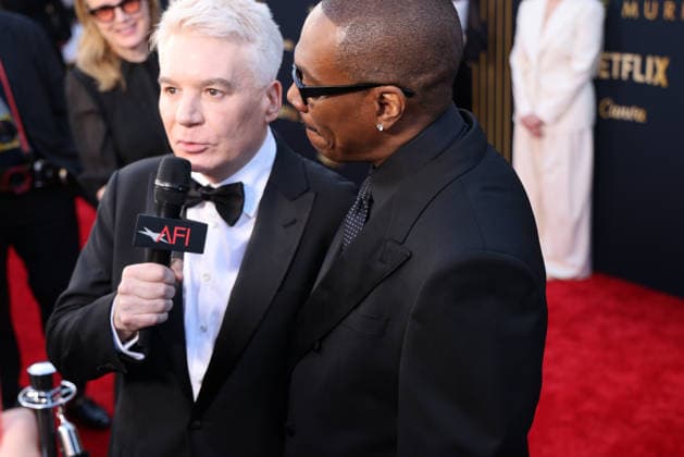 April 18, 2026, Hollywood, California, USA: American and Canadian Born Comic Actor MIKE MYERS (62), of Austin Powers fame, and friend EDDIE MURPHY (65) are on the Red Carpet together before Murphy receives the American Film InstituteÃ¢â‚¬â ¢s (AFI) Life Time Achievement Award on April 18, 2026 in Hollywood, California at the Dolby Theater, Los Angeles. Hollywood USA - ZUMAk144 20260418_znp_k144_041 Copyright: xAmyxKatzx