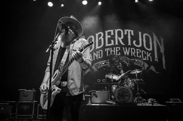 Robert Jon & The Wreck at Shepherds Bush Empire 18 04 26 American five-piece blues rock and Southern rock band from California, Robert Jon & The Wreck perform at O2 Shepherds Bush Empire in London on 18th April 2026. Image converted to black and white. Robert Jon Burrison Lead vocals, guitar Andrew Espantman Drums, backing vocals Warren Murrel Bass guitar Henry James (Schneekluth) Lead guitar, vocals Jake Abernathie Keyboards, Credit:Zoran Veselinovic Avalon UK, London, O2 Shepherds Bush Empire  Copyright: xZoranxVeselinovicx xAvalonx 1092669209