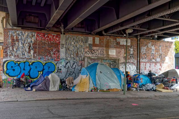 Obdachlose, Zeltlager, Berlin-Mitte Obdachlose, Zeltlager, Schlafplatz, Armut, Berlin-Mitte
