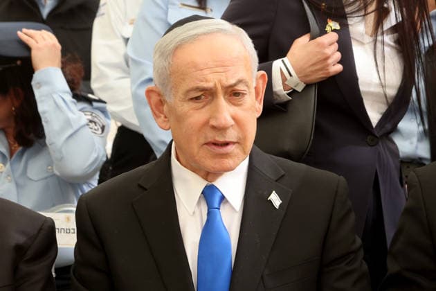Israeli Prime Minister attends the opening event for the Memorial Day at the Yad LaBanim House in Jerusalem on Monday, April 20, 2026. Pool photo by Marc Israel Sellem  JERX20260420205 MarcxIsraelxSellem