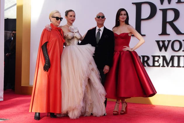Actors Meryl Streep (L), Emily Blunt (2-L), Stanley Tucci (2-R), and Anne Hathaway (R) pose during the premiere of the iconic film The Devil Wears Prada 2 at Lincoln Center in New York, United States, 20 April 2026. The stars of ‘The Devil Wears Prada 2’ celebrate its premiere in New York !ACHTUNG: NUR REDAKTIONELLE NUTZUNG!  Copyright: xOctavioxGuzmánx AME5339 20260421-55020047066_1