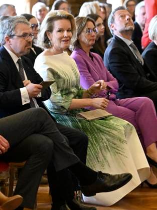 Queen Mathilde presents the Queen Mathilde Prize 2026 BRUSSELS, BELGIUM - APRIL 21 : Queen Mathilde presents the Queen Mathilde Prize at the Royal Palace in Brussels. Every year, the Queen Mathilde Fund (FRM) supports inspiring initiatives aimed at helping vulnerable children and young people to build their lives and look to the future on April 21, 2026 in Brussels, Belgium, 21 04 2026 Brussels Belgium  Copyright: xDidierxLebrunx