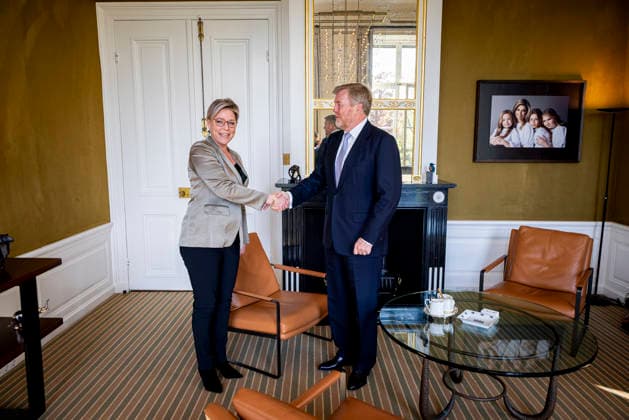21-04-2026 Palace King Willem-Alexander during a meeting with Minister Rianne Letschert van Onderwijs, Cultuur en Wetenschap at palace Huis ten Bosch in The Hague. Â  Copyright: xPPEx