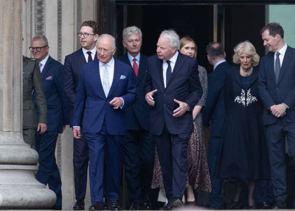 April 21, 2026, London, England, United Kingdom: King CHARLES III is seen with the Chair of the Queen Elizabeth Memorial Committee ROBIN JARVIN after a visit to the British Museum to view the final design for the Queen Elizabeth Memorial. London United Kingdom - ZUMAs262 20260421_zip_s262_012 Copyright: xTayfunxSalcix