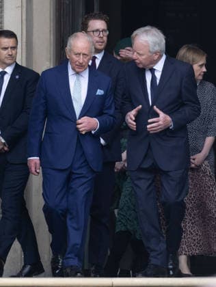 April 21, 2026, London, England, United Kingdom: King CHARLES III is seen with the Chair of the Queen Elizabeth Memorial Committee ROBIN JARVIN after a visit to the British Museum to view the final design for the Queen Elizabeth Memorial. London United Kingdom  - ZUMAs262 20260421_zip_s262_007 Copyright: xTayfunxSalcix