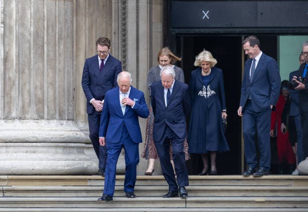 April 21, 2026, London, England, United Kingdom: King CHARLES III is seen with the Chair of the Queen Elizabeth Memorial Committee ROBIN JARVIN after a visit to the British Museum to view the final design for the Queen Elizabeth Memorial. London United Kingdom  - ZUMAs262 20260421_zip_s262_009 Copyright: xTayfunxSalcix