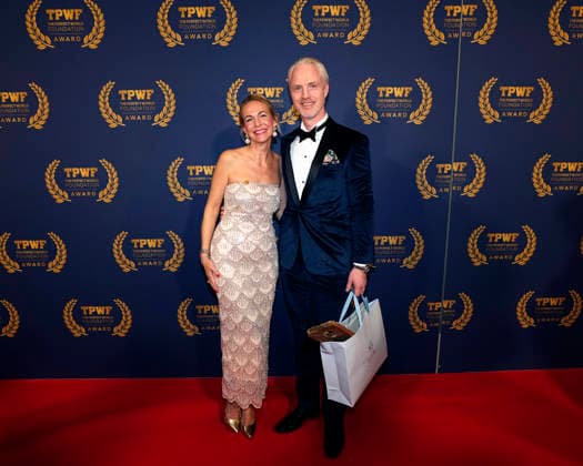 GÖTEBORG, SWEDEN 20260421 Charlotte and Calle Olsson arrive at The Perfect World Foundation Award gala at the Stock Exchange in Gothenburg GÖTEBORG SWEDEN x9200x  Copyright: xBjörnxLarssonxRosvall TTx THE PERFECT WORLD FOUNDATION AWARD 2026 BqSVQQBrTuY