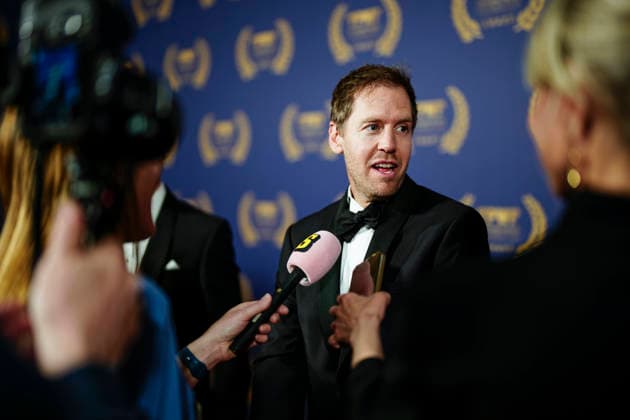 GOTHENBURG, SWEDEN 20260421 Sebastian Vettel is greeted by reporters as he arrives at The Perfect World Foundation Award gala at the Gothenburg Stock Exchange GOTHENBURG, SWEDEN x9200x  Copyright: xBjörnxLarssonxRosvall TTx THE PERFECT WORLD FOUNDATION AWARD 2026 idWeY6wpQX0