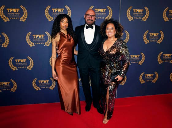GÖTEBORG, SWEDEN 20260421 Janice Kavander, Gjetil Fugelberg and Laila Adele Janice arrive at The Perfect World Foundation Award gala at the Stock Exchange in Gothenburg GÖTEBORG SWEDEN x9200x  Copyright: xBjörnxLarssonxRosvall TTx THE PERFECT WORLD FOUNDATION AWARD 2026 XD832QTynfs