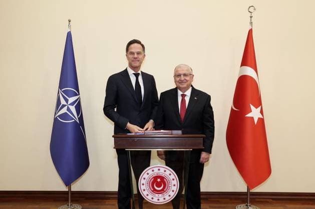 Yasar Guler-Mark Rutte meeting in Ankara ANKARA, TURKIYE - APRIL 21: (----EDITORIAL USE ONLY MANDATORY CREDIT - TURKISH DEFENSE MINISTRY HANDOUT - NO MARKETING NO ADVERTISING CAMPAIGNS - DISTRIBUTED AS A SERVICE TO CLIENTS----) Turkish National Defense Minister Yasar Guler meets NATO Secretary General Mark Rutte in Ankara, Turkiye on April 21, 2026. TURKISH DEFENSE MINISTRY Anadolu Ankara Turkey. Editorial use only. Please get in touch for any other usage.  Copyright: x2026xAnadoluxTURKISHxDEFENSExMINISTRYx