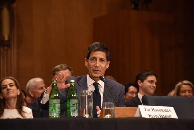 WASHINGTON, DC - APRIL 21: Kevin Warsh, chairman of the US Federal Reserve nominee for US President Donald Trump, speaks during a Senate Banking, Housing, and Urban Affairs Committee confirmation hearing on April 21, 2026 in Washington, DC.  Copyright: xChinaxNewsxServicex 111636456857