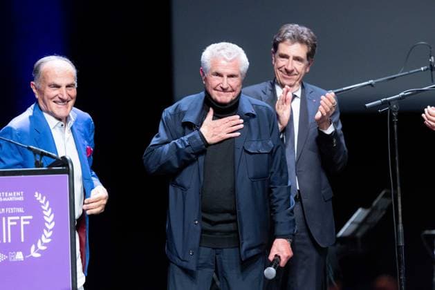 2nd World AI Film Festival Opening Ceremony - Cannes Marco Landi, Charles-Ange Ginesy, Claude Lelouch with his Honorary Prize, David Lisnard attend the 2nd World AI Film Festival (WAIFF) opening ceremony at the Palais des Festivals in Cannes. France on April 21, 2026. Photo by Shootpix ABACAPRESS.COM Cannes France  Copyright: xShootpix ABACAx