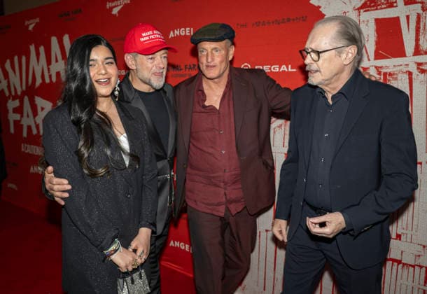 April 21, 2026, New York, New York, USA: IMAN VELLANI, ANDY SERKIS, WOODY HARRELSON and STEVE BUSCEMI attend the Animal Farm Premiere at Regal Theater in New York. 21 April 2026 New York USA  - ZUMAa265 20260421_zep_a265_078 Copyright: xEricxAcquayex