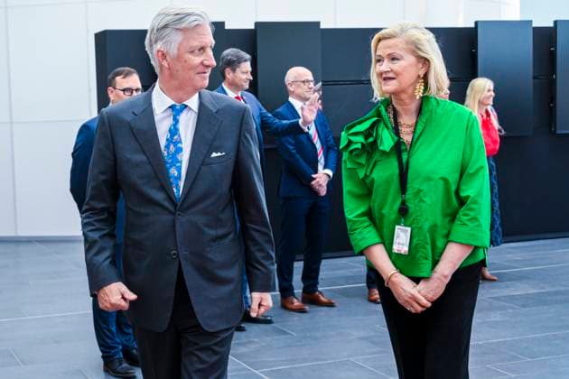 Interregional Royal Visit to WalloniaFlanders 2026 KORTRIJK, BELGIUM - APRIL 22: King Philippe of Belgium pictured visiting Barco during the first Interregional Royal Visit to WalloniaFlanders on April 22, 2026 in Kortrijk, Belgium, 22 04 2026 Kortrijk Belgium  Copyright: xPhilipxReynaersx