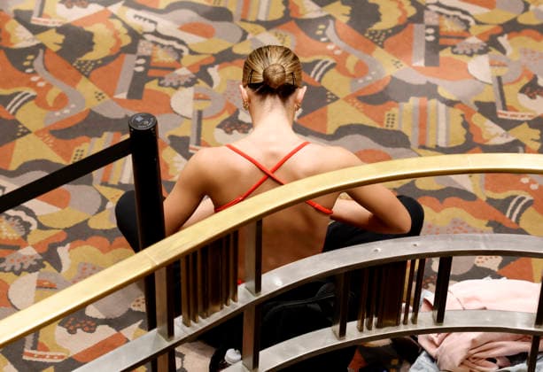 Dancers warm up in the Grand Foyer at Radio City Music Hall before auditioning at the Rockettes open call auditions at Radio City Music Hall in New York City on Wednesday, April 22, 2026. Dancers attending the audition will be considered for a spot on the Rockettes line in the 2026 Christmas Spectacular Starring the Radio City Rockettes and for an invitation to participate in the company s no-fee dancer development.programming this summer which serves as the Rockettes main talent pipeline.  NYP20260422106 JohnxAngelillo