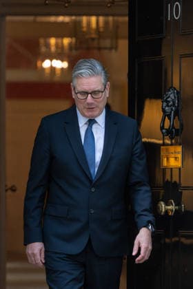 April 22, 2026, London, England, United Kingdom: KEIR STARMER, UK Prime Minister, waits to welcome the Secretary General of the Council of Europe at 10 Downing Street in London, United Kingdom. London United Kingdom - ZUMAk172 20260422_zip_k172_014 Copyright: xThomasxKrychx