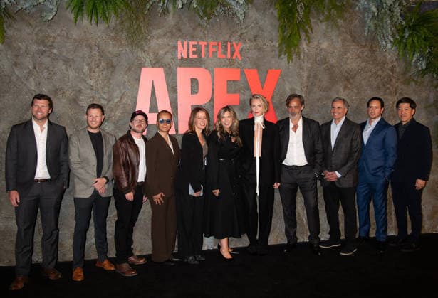 Arrivals for the New York premiere of Netflix s Apex at the Plaza Hotel Featuring: Will McCance, James Spetner, Jeremy Robbins, Michelle Evans, Charlize Theron, Baltasar Kormakur, David Ready with guests Where: New York, United States When: 22 Apr 2026 Credit: Janet Mayer INSTARimages.com EDITORIAL USE ONLY. NOT FOR USE BY NEWSPAPERS BASED IN THE UK. Copyright: xx instar55637167