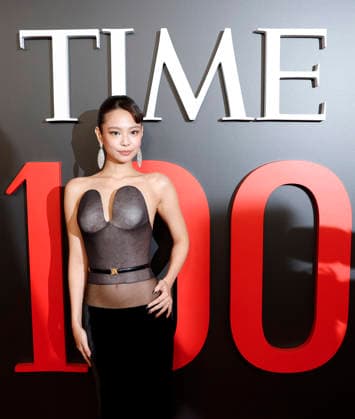 JENNIE arrives on the red carpet at the 2026 TIME 100 Gala at Frederick P. Rose Hall, Home of Jazz at Lincoln Center, in New York City on Thursday, April 23, 2025.  NYP20260423309 JOHNxANGELILLO