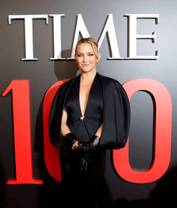 Kate Hudson arrives on the red carpet at the 2026 TIME 100 Gala at Frederick P. Rose Hall, Home of Jazz at Lincoln Center, in New York City on Thursday, April 23, 2025.  NYP20260423310 JOHNxANGELILLO
