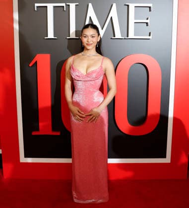 Chloe Kim arrives on the red carpet at the 2026 TIME 100 Gala at Frederick P. Rose Hall, Home of Jazz at Lincoln Center, in New York City on Thursday, April 23, 2025.  NYP20260423354 JOHNxANGELILLO