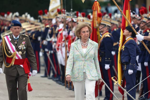 Queen Sofia presides over the ceremony of the solemn Swearing in of civilian personnel Queen Sofia during the ceremony of the solemn Swearing in of civilian personnel at the El Rey de la Guardia Real Barracks, on April 24, 2026, in Madrid Spain The oath or promise before the Flag of Spain is legally established in our legal system, It allows Spaniards who, without wishing to join the Armed Forces on a professional basis, may express their commitment to the defense of Spain, by taking the oath or pledge before the Spanish Flag, as a prerequisite for the acquisition of the status of professional military personnel.  Copyright: xÃngelxDiazxBrinasx 7467761