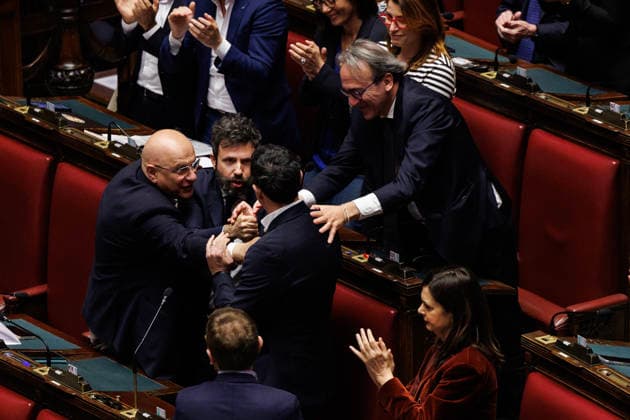 April 24, 2026, Roma, Italia, Italia: 24 04 2026 Roma, Camera, Voto finale dell DL Sicurezza nella foto Nicola Fratoianni e Angelo Bonelli Roma Italia  - ZUMAa289 20260424_zia_a289_012 Copyright: xFrancescoxFotiax