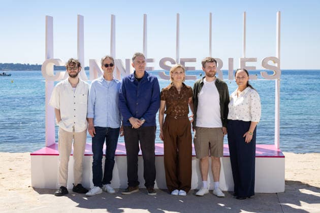 9th Cannes Series - Harvest Photocall Simon Bennebjerg, Lars Brygmann, Martin Zandvliet, Charlotte Fich and Elliot Crosset Hove attend the Harvest Photocall at the 9th Canneseries International Festival on April 24, 2026 in Cannes, France. Photo by Shootpix ABACAPRESS.COM Cannes Provence-Alpes-Cote d Azur France  Copyright: xShootpix ABACAx
