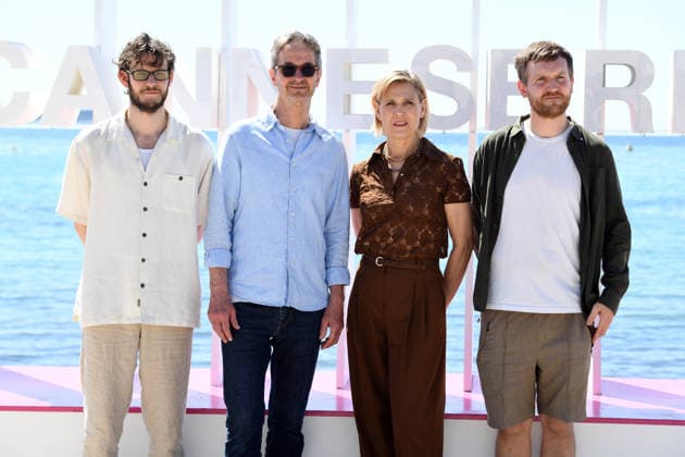 Harvest Photocall - The 9th Canneseries International Festival in France - 24 Apr 2026 (L-R) Simon Bennebjerg, Lars Brygmann, Charlotte Fich and Elliott Crosset Hove attend the Harvest Photocall at the 9th Canneseries International Festival. Cannes France Copyright: xGianluigixJoriox xSOPAxImagesx GJORIO_Harvest__23588