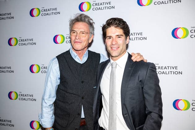 April 24, 2026, Washington, District Of Columbia, USA: WASHINGTON, District of Columbia, USA, 24 April 2026: Asher Grodman and Tim Daly pose on the red carpet during The Creative Coalition Night Before Dinner ahead of the White House CorrespondentsÃ¢â‚¬â ¢ Dinner weekend at PubKey in Washington, DC, USA. Washington USA - ZUMAk206 20260424_znp_k206_020 Copyright: xMattxKaminskyx