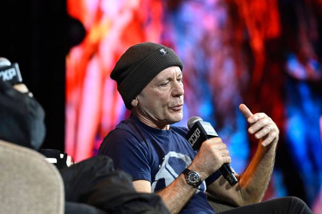 April 24, 2026, Mexico City, Ciudad de Mexico, Mexico: Bruce Dickinson speaks a keynote address as part of pop culture festival CCXP Comic Con Experience at Centro Banamex on April 24, 2026 in Mexico City, Mexico. Mexico City Mexico - ZUMAe321 20260424_zea_e321_038 Copyright: xCarlosxTischlerx