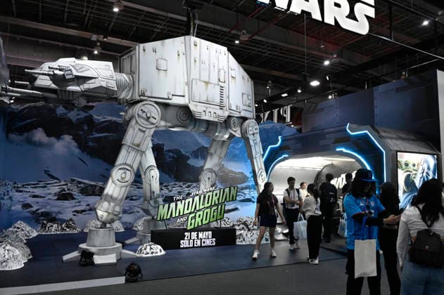 April 24, 2026, Mexico City, Ciudad de Mexico, Mexico: Mandalarian Grogu outdoor advertising is seen during the pop culture festival CCXP Comic Con Experience at Centro Banamex on April 24, 2026 in Mexico City, Mexico. Mexico City Mexico - ZUMAe321 20260424_zea_e321_001 Copyright: xCarlosxTischlerx