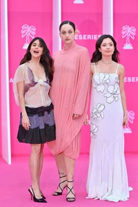 Pink Carpet - The 9th Canneseries International Festival - Day 3. FC CANNES, FRANCE - APRIL 25 Macarena García, Laura Weissmahr and Anna Castillo attends Day Three of the 9th Canneseries International Festival on April 25, 2026 in Cannes, France. Photo by Franck Castel ABACAPRESS.COM Cannes France  Copyright: xCastelxFranck ABACAx