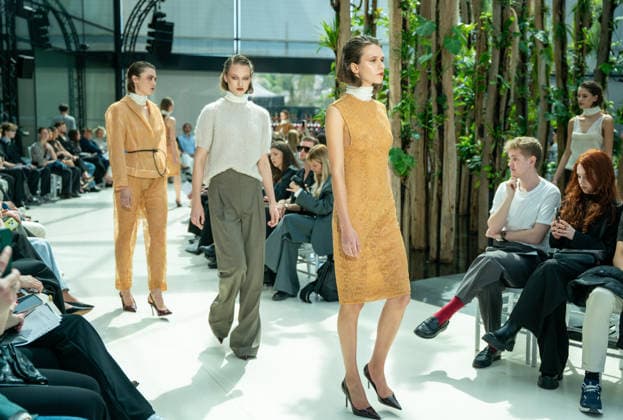 (260426) -- PRAGUE, April 26, 2026 -- Models present creations by Alexandra Gnidiak during the Mercedes-Benz Prague Fashion Week in Prague, the Czech Republic, April 25, 2026. The Mercedes-Benz Prague Fashion Week is held here from April 24 to 30 this year. (Photo by Xinhua) CZECH REPUBLIC-PRAGUE-MERCEDES-BENZ PRAGUE FASHION WEEK DanaxKesnerova 