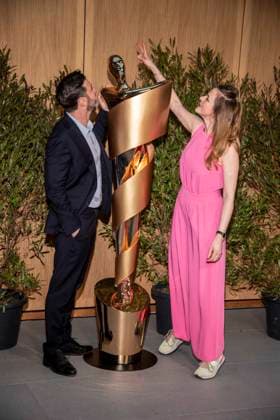 ABB FILMPREISABEND- Martin Heisler und Katharina Bergfeld zu Gast auf dem Nominiertenabend zum DEUTSCHEN FILMPREISES 2026 in der Landesvertretung Nordrhein-Westfalen am 25.04.2026 in Berlin Berlin Deutschland