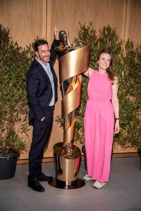 ABB FILMPREISABEND- Martin Heisler und Katharina Bergfeld zu Gast auf dem Nominiertenabend zum DEUTSCHEN FILMPREISES 2026 in der Landesvertretung Nordrhein-Westfalen am 25.04.2026 in Berlin Berlin Deutschland