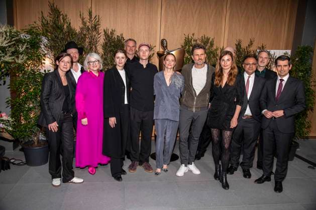 ABB FILMPREISABEND- Anne Leppien, Claudia Löwe, Katharina Stark, guest, Bruno Aleaxander, Anne Ratte-Polle, Simon Verhoeven, Janine Jackowski, Walid Nakschbandi, guest und Dr. Matthias Roßbach zu Gast auf dem Nominiertenabend zum DEUTSCHEN FILMPREISES 2026 in der Landesvertretung Nordrhein-Westfalen am 25.04.2026 in Berlin Berlin Deutschland